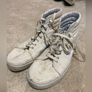 White Sk8 Hi Vans